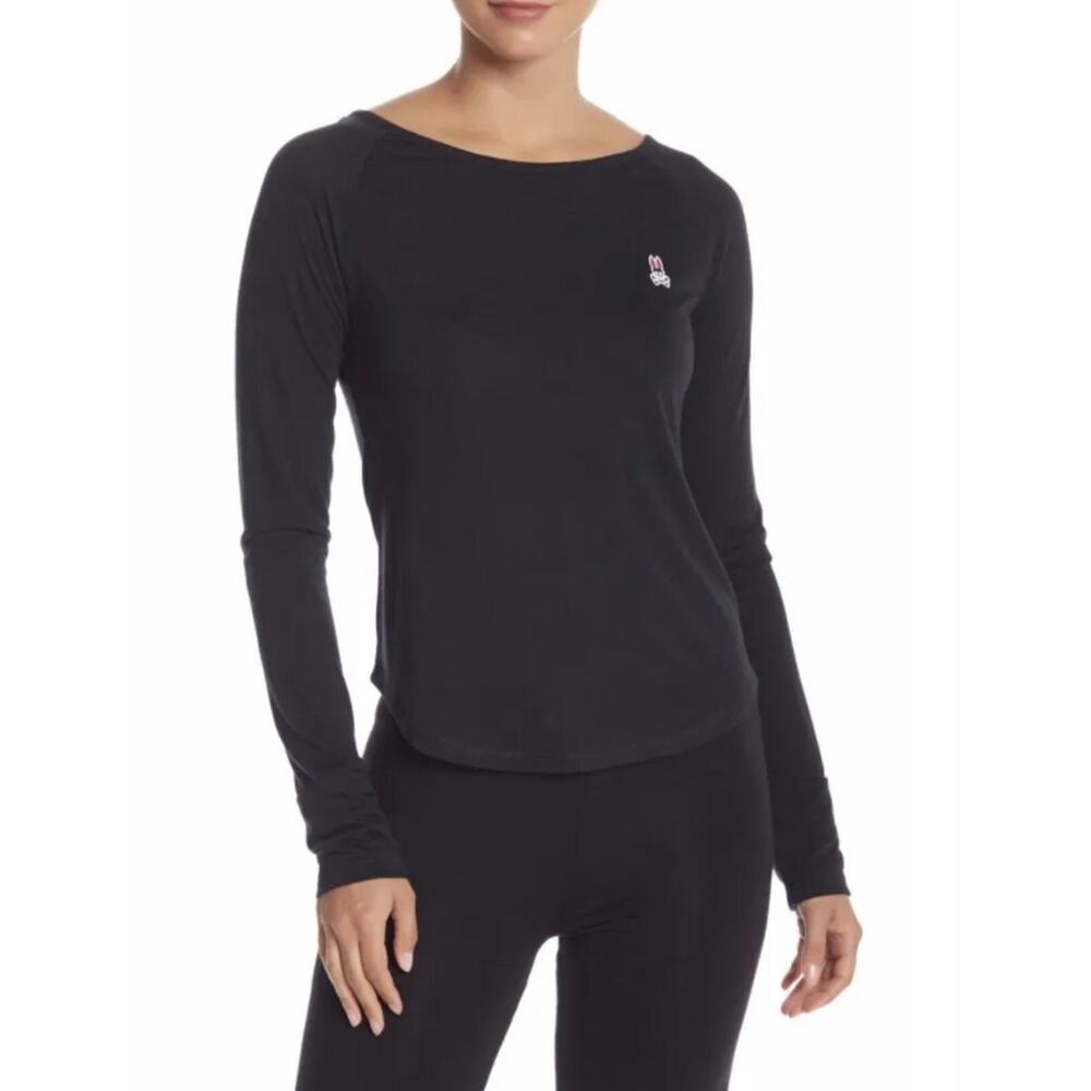 Psycho Bunny Women's Raglan Sleeve‎ Pajama Tee Size Large Black NWT
